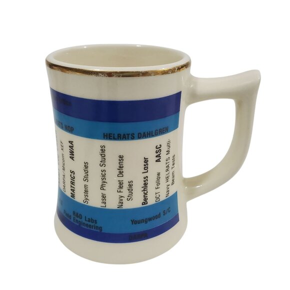 Vtg Westinghouse High Energy Laser Program Mug Gold Trim 1972-1982 Buntingware - Picture 1 of 7